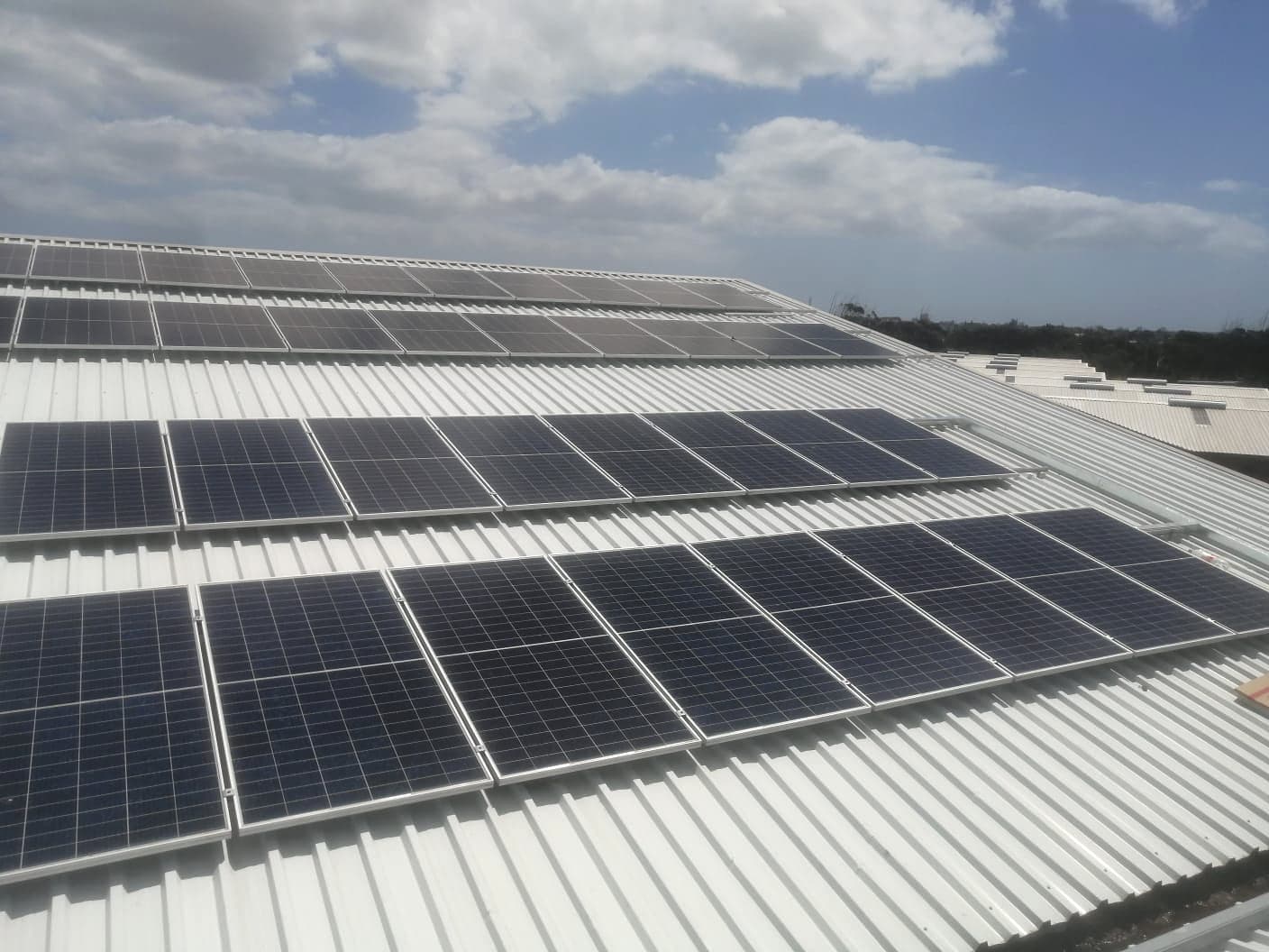 completed solar array at Atlas Business Park