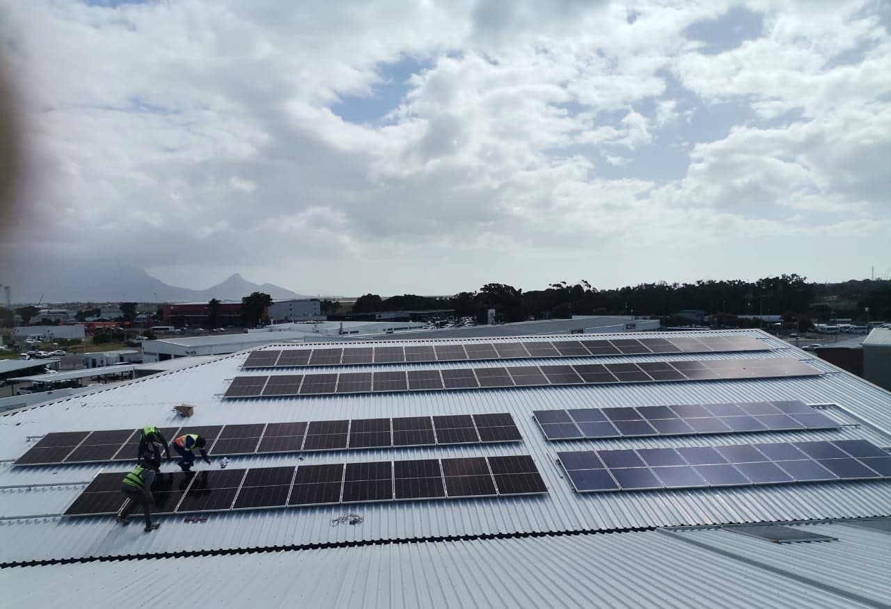 solar installation team at Atlas Business Park
