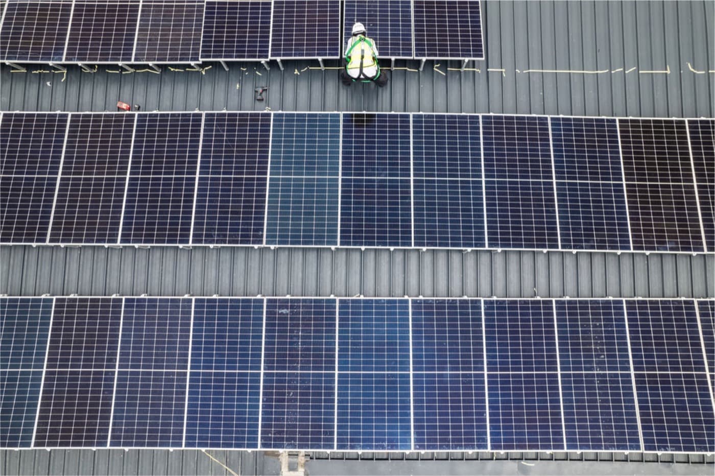 panel installation aerial at R-Labs